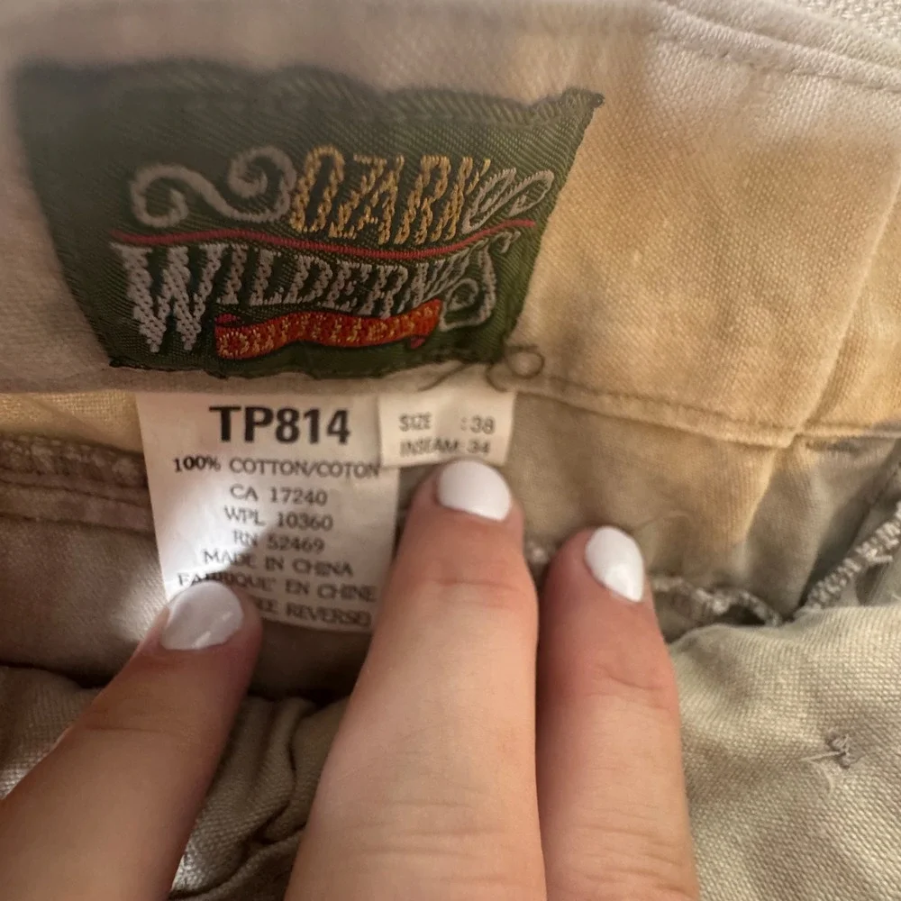 Ozark Wilderness Outfitters Men Tan Cotton Cargo Pants 38x34 TP814 Khaki Utility